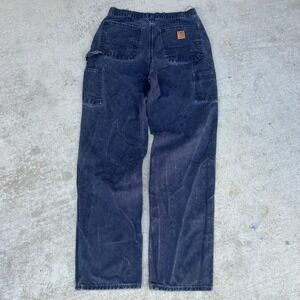 Carhartt Carpenter Pants 30 Navy Blue Vintage Faded Distressed Baggy Workwear